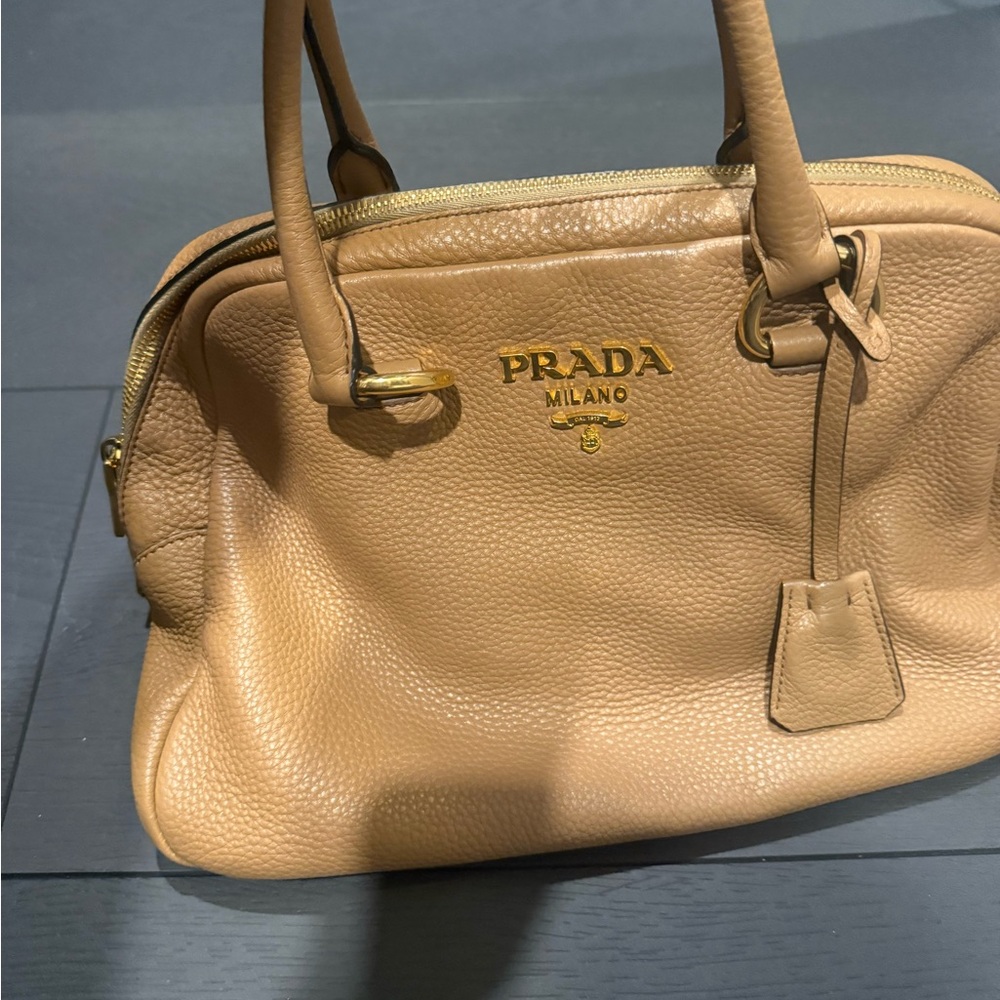 Prada Camel Leather Satchel